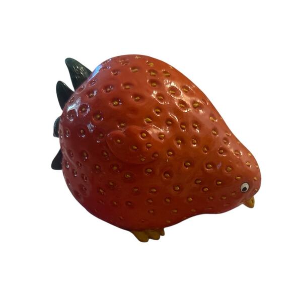 HotAnt Fragolcino Strawberry Bird Chicken Resin Figurine Art Decor Whimsical - Picture 1 of 8